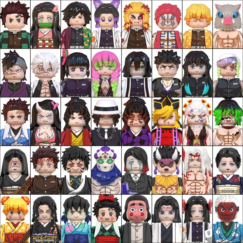 Lego Building Blocks - Demon Slayer Baustein-Minifiguren 50 Stück Tanjirou
