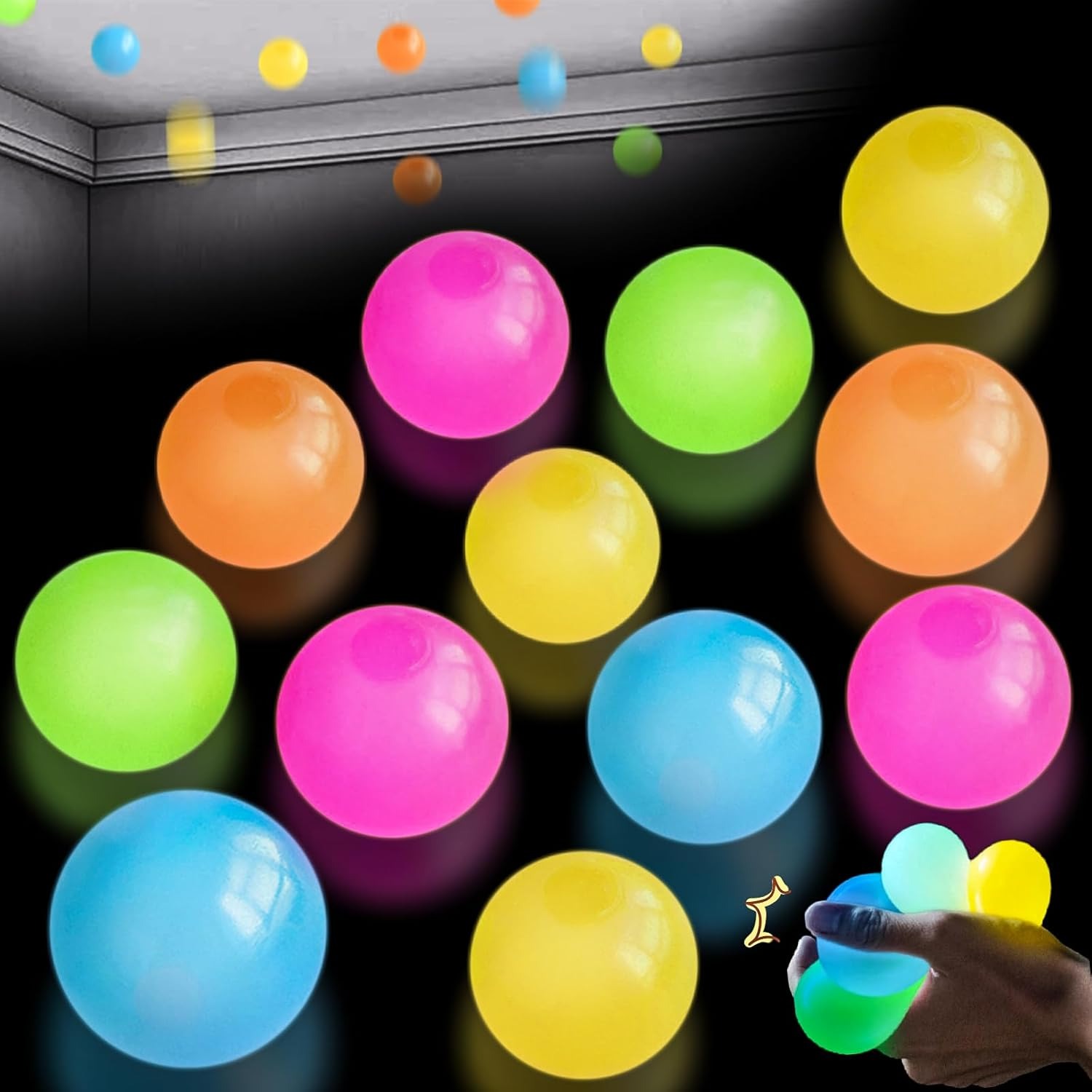 Kids Toys Under £5 - 5/10 Stück im Dunkeln leuchtende klebrige
