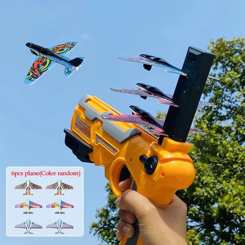 Catapult Launcher Toy - Flugzeugwerfer, Blasenkatapult mit 6 kleinen Flugzeugen,