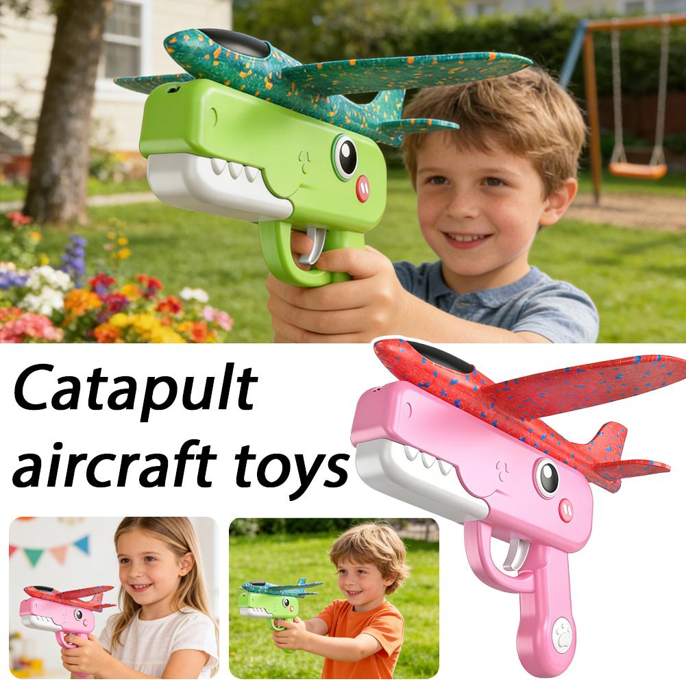 Catapult Launcher Toy - Katapult-Flugzeugspielzeug, Flugwurf-Schaumstoffflugzeug, Outdoor-Spiele, Wurfspielzeug, Eltern-Kind-Interaktionsspielzeug, zufällige