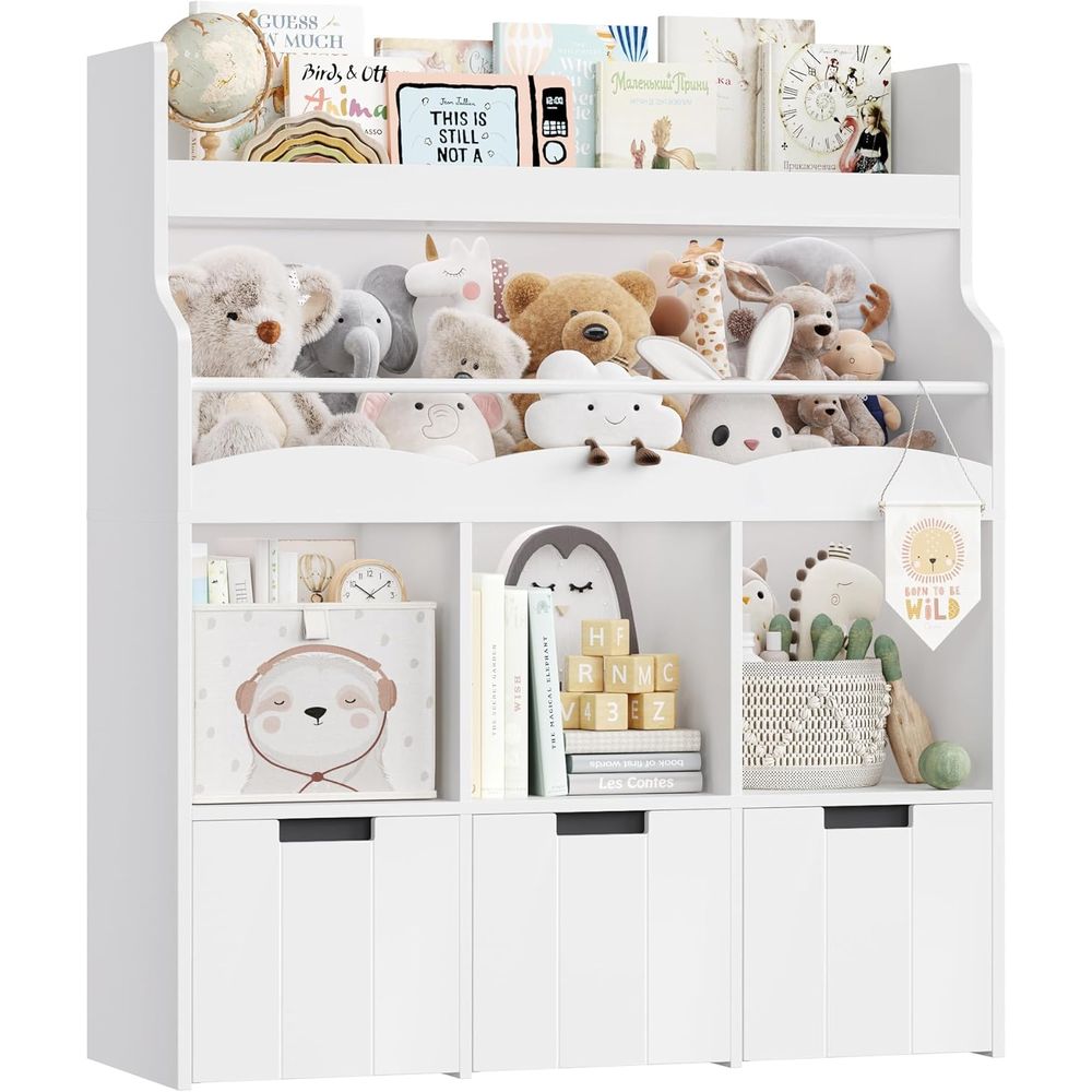 Kids' Toys - Kinderspielzeug-Aufbewahrungsorganizer mit Bücherregal, Multifunktionales Bücherregal mit