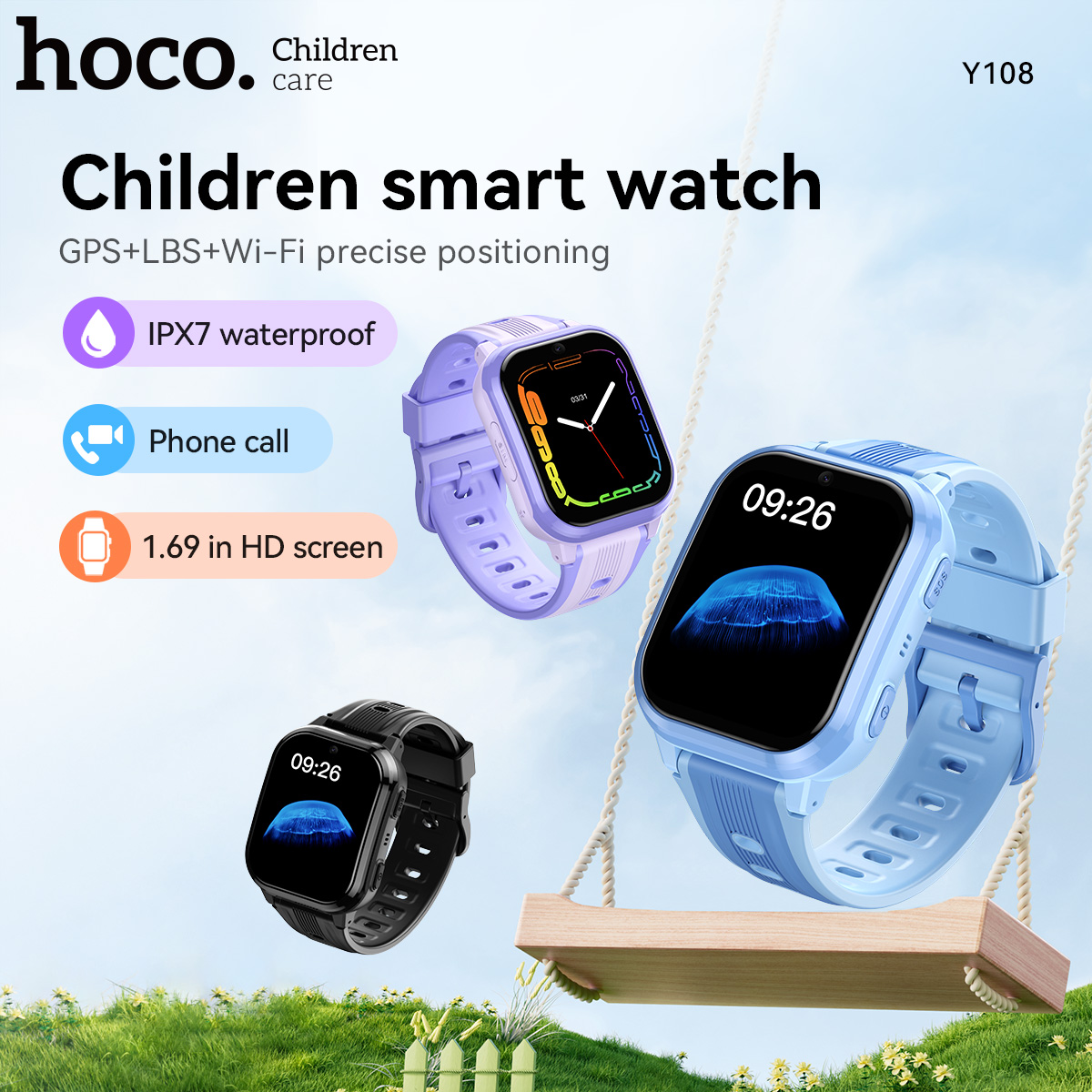Kids Smartwatch Gps - HOCO Y108 1,69 Zoll HD LCD