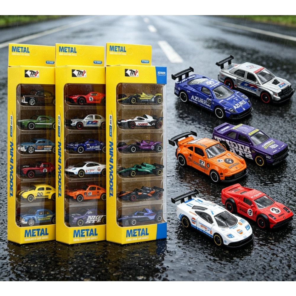 Kids Toys Amazon - 6-teiliges Retro-Rennwagen-Set aus Legierung, Vintage-Formel-Sportwagen-Modell, Kinderspielzeug
