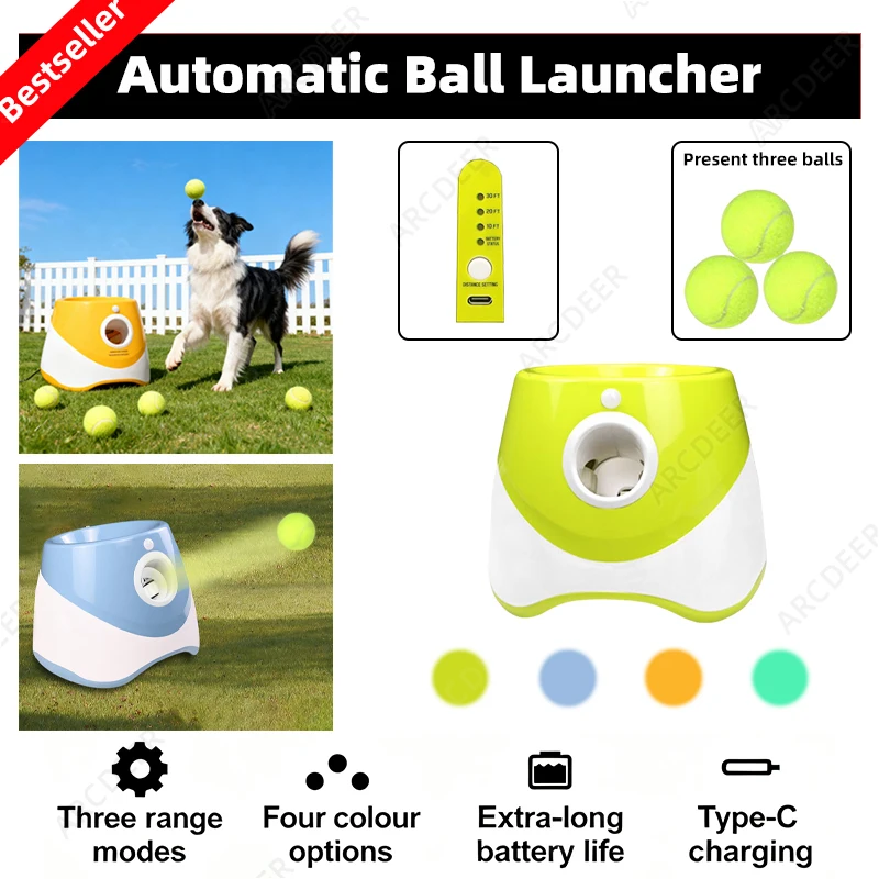 Catapult Launcher Toy - Wiederaufladbarer automatischer Ballwerfer für Hunde –