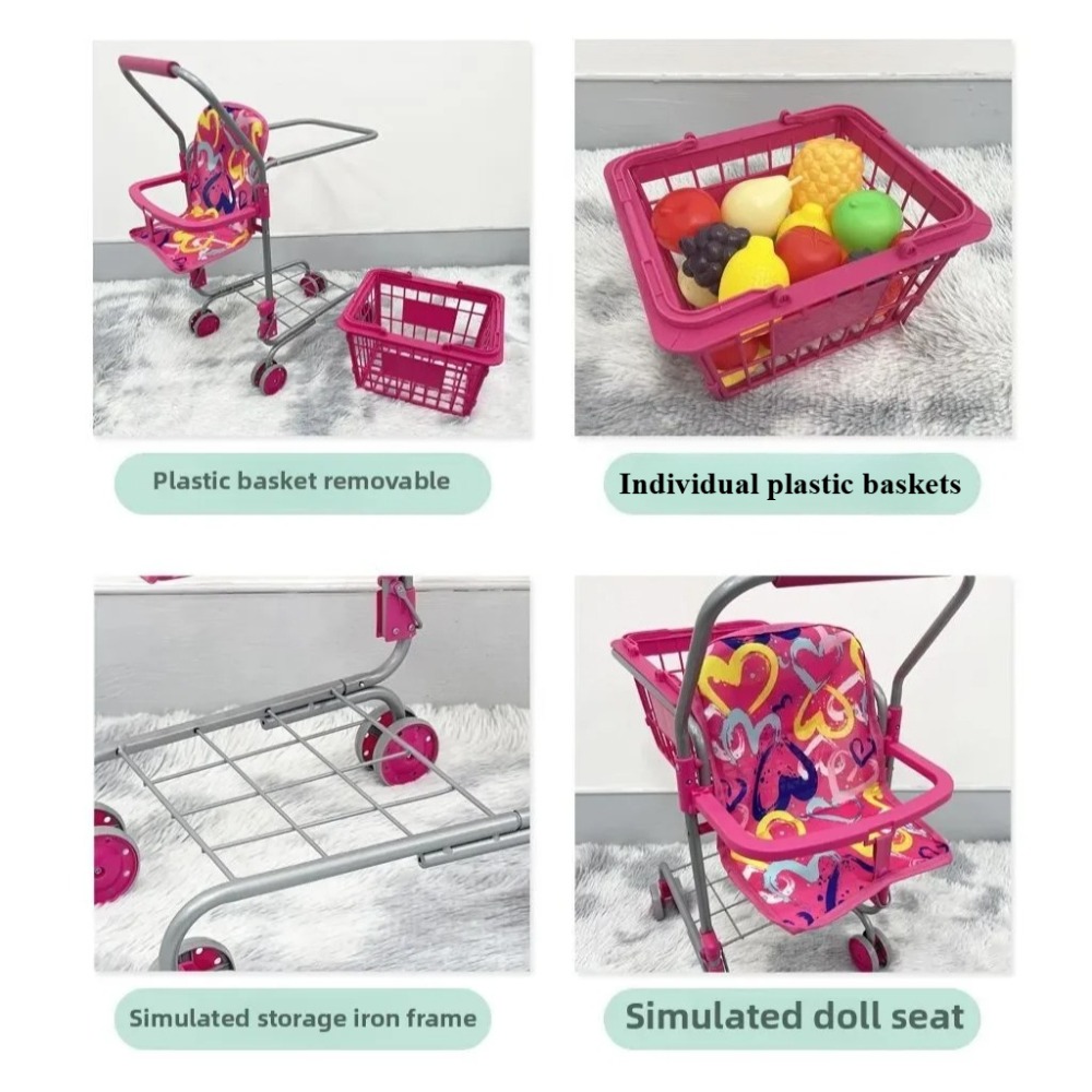 Baby-Puppen-Einkaufswagen für  – Kids Toys Basket Bewertung und Preis
